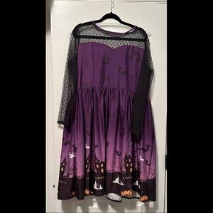 Purple Long Sleeve Halloween Dress
